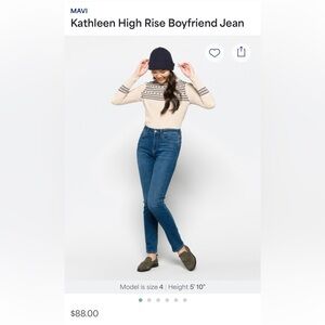 Mavi Women's Kathleen High Rise Slim Boyfriend Jeans